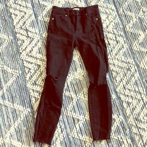 Madewell black high riser skinny jeans
